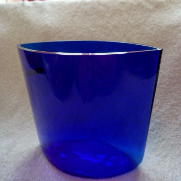 HUTA SZKLA Lucyna Made in Poland dark blue glass 5" vase Handmade - Picture 6 of 9
